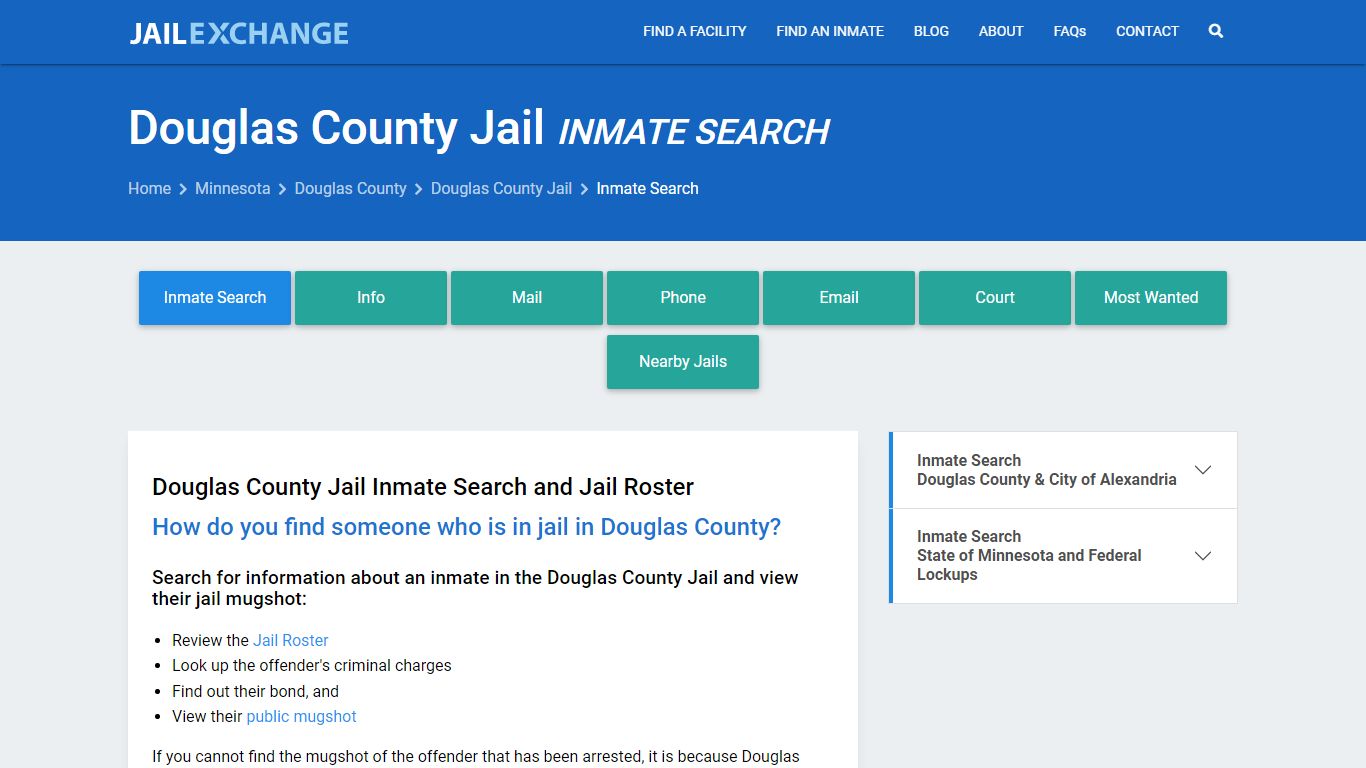 Inmate Search: Roster & Mugshots - Douglas County Jail, MN